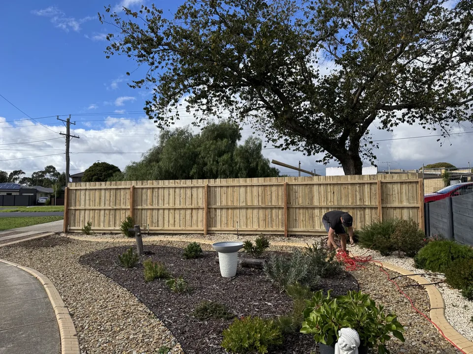 Finished 1.8 m timber paling fence